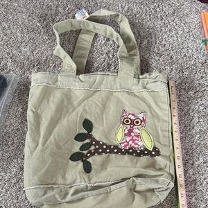 Mudd Tan Owl Tote Bag